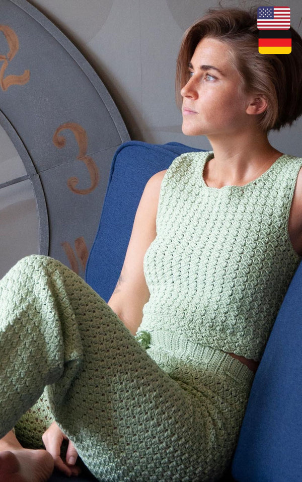 Crochet your trouser and top with capri wool