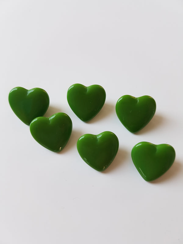 Glasknöpfe Herzen in grün online bestellen