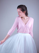 For You: Lace Strickjacke LARA mit 3/4 Arm für Hochzeitskleider und Röcke aus Kaschmir gestrickt - Beemohr