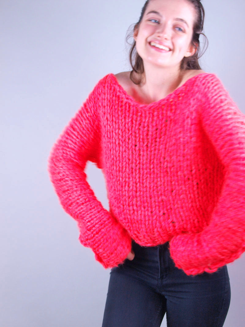 STRICKBOX: Leuchtend pinker oder neon grüner Pullover: Hingucker NEONI - Beemohr