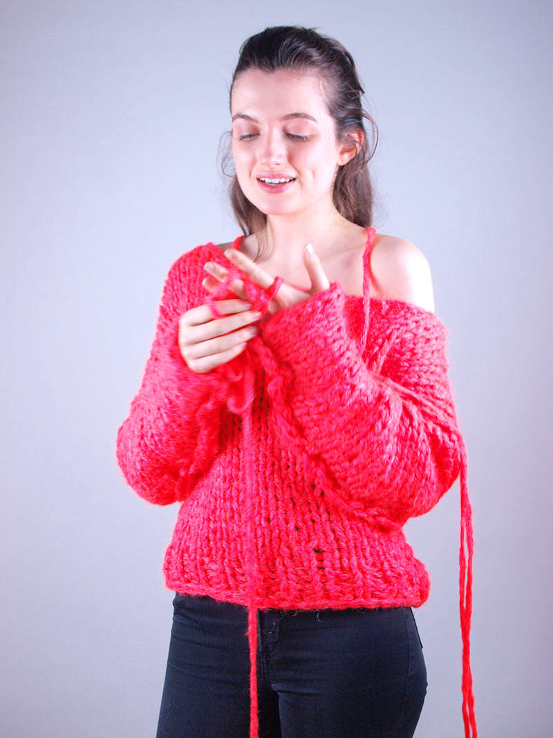 STRICKBOX: Leuchtend pinker oder neon grüner Pullover: Hingucker NEONI - Beemohr