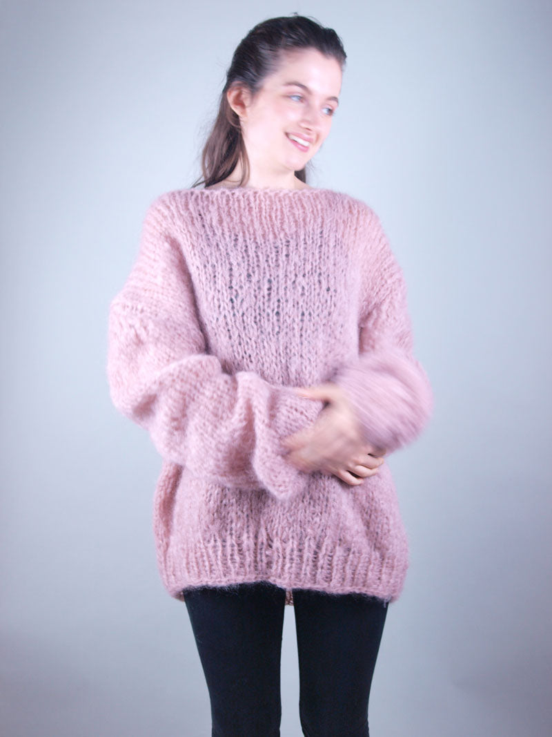 Knit Kit Oversize Pullover aus Kid Mohair gestrickt für Wochenenden - Beemohr