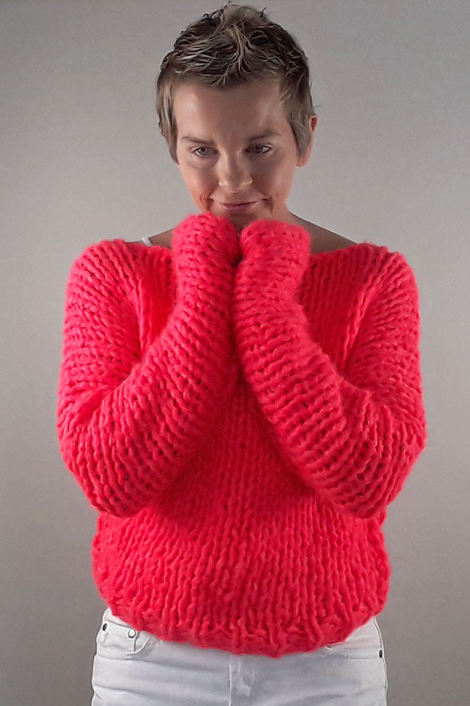 STRICKBOX: Leuchtend pinker oder neon grüner Pullover: Hingucker NEONI - Beemohr