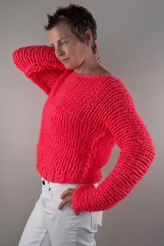 STRICKBOX: Leuchtend pinker oder neon grüner Pullover: Hingucker NEONI - Beemohr