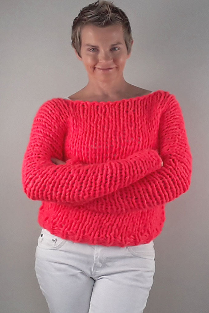 STRICKBOX: Leuchtend pinker oder neon grüner Pullover: Hingucker NEONI - Beemohr