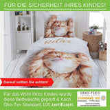 Bedruckter Bettbezug Öko-Tex Baumwolle Katze