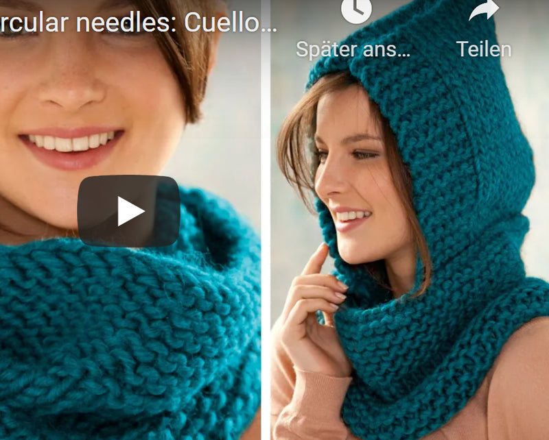 Knit Kit: für einen Kapuzenschal zum Selber stricken mit Video Anleitung - Beemohr