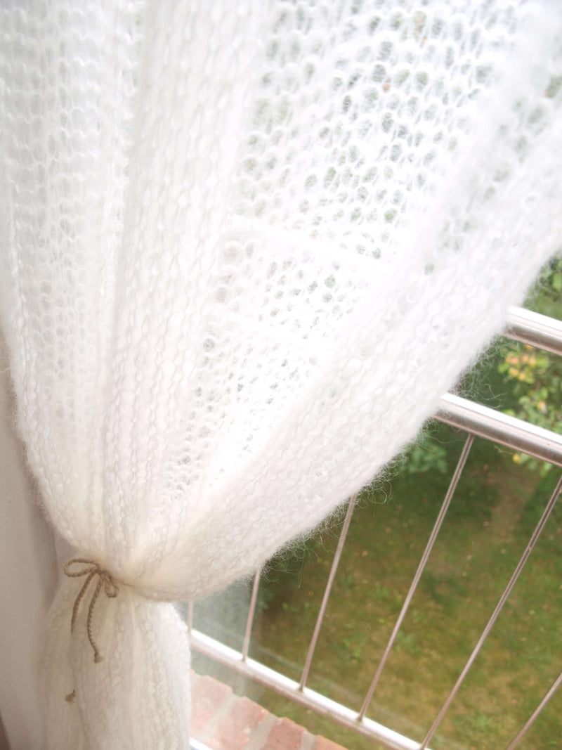 DIY curtain scarf knitted with mohair