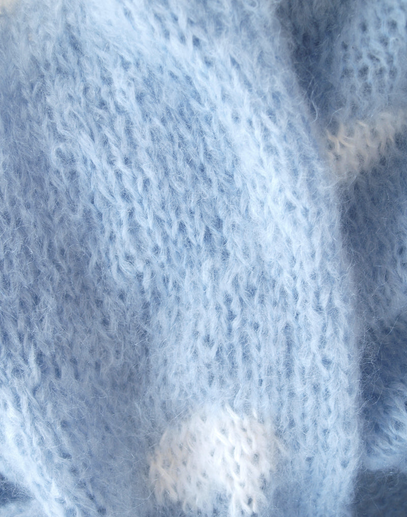 Strickjacke in hellblau & weiß Wolke - Beemohr