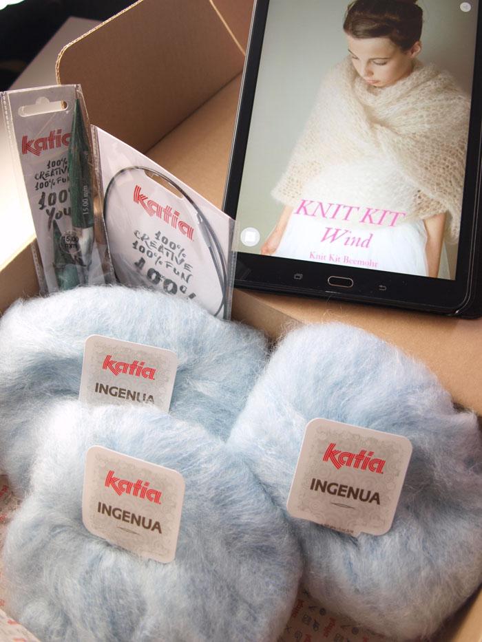 Knit Kit: Zweifarbigen Stola Schal zum Selber Stricken aus Mohair - Beemohr