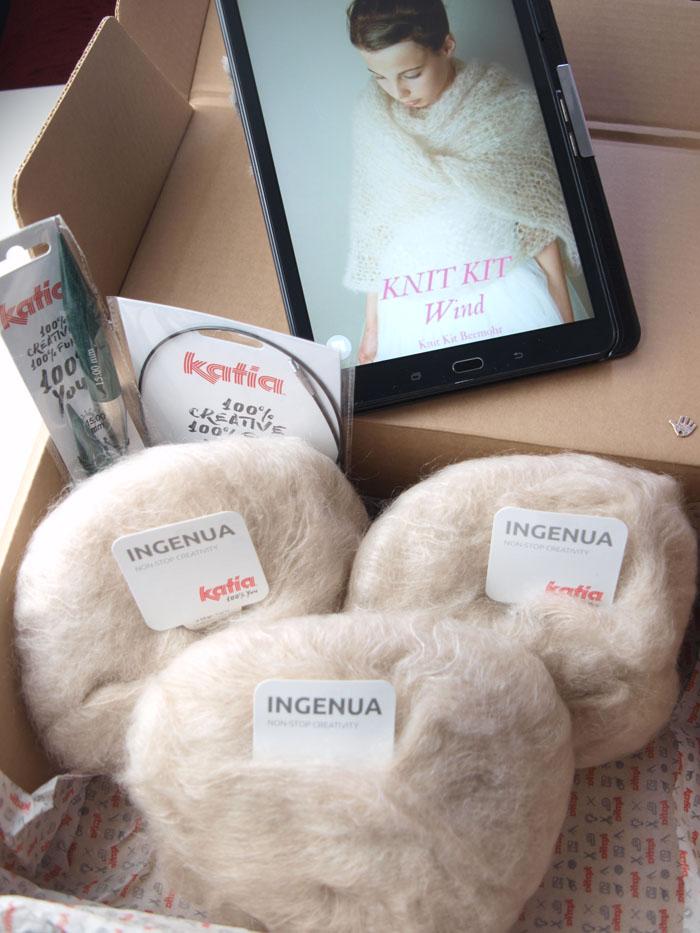 Knit Kit: Zweifarbigen Stola Schal zum Selber Stricken aus Mohair - Beemohr