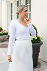 Leichter Tüllrock zweilagig in weiß und grau für Bräute und zum Tragen nach der Hochzeit - Beemohr
