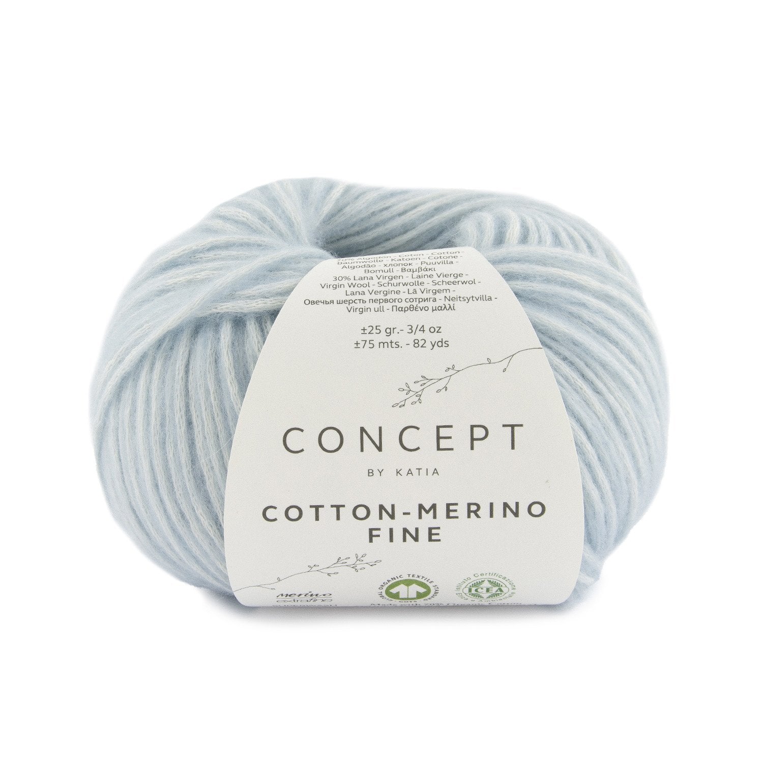 Cotton merino fine GOTS Siegel Katia hellblau