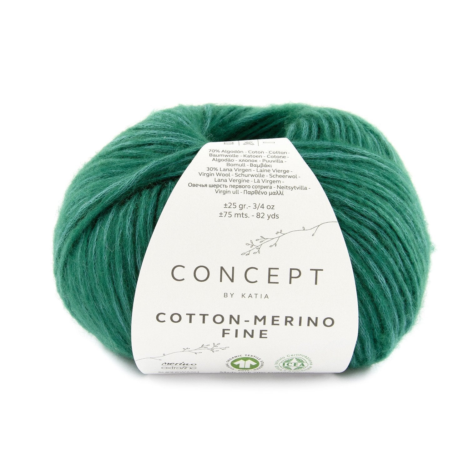 Cotton merino fine GOTS Siegel Katia opalgrün