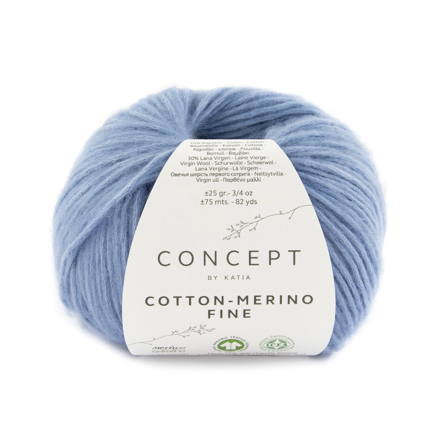 Cotton merino fine GOTS Siegel Katia blau